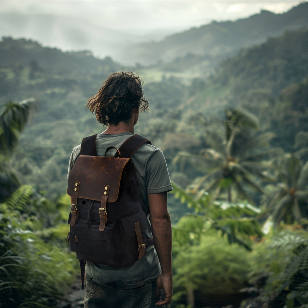 Waxed Canvas Backpack  | Mount Rainier