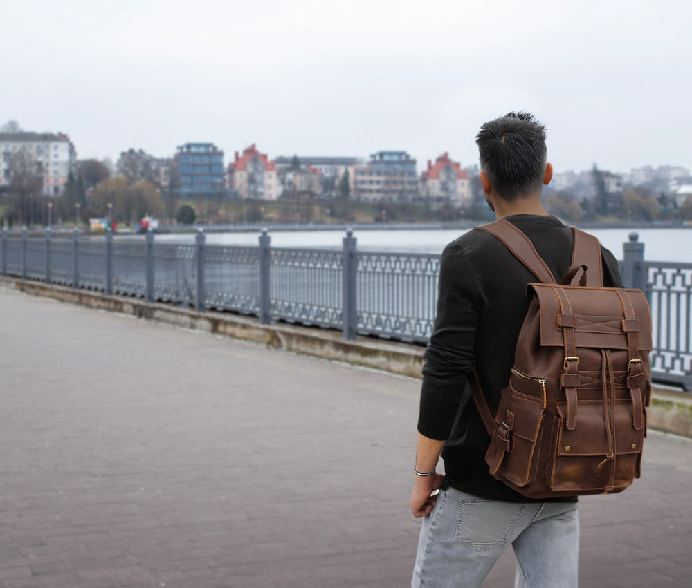 Leather Backpack Brown | Waitomo