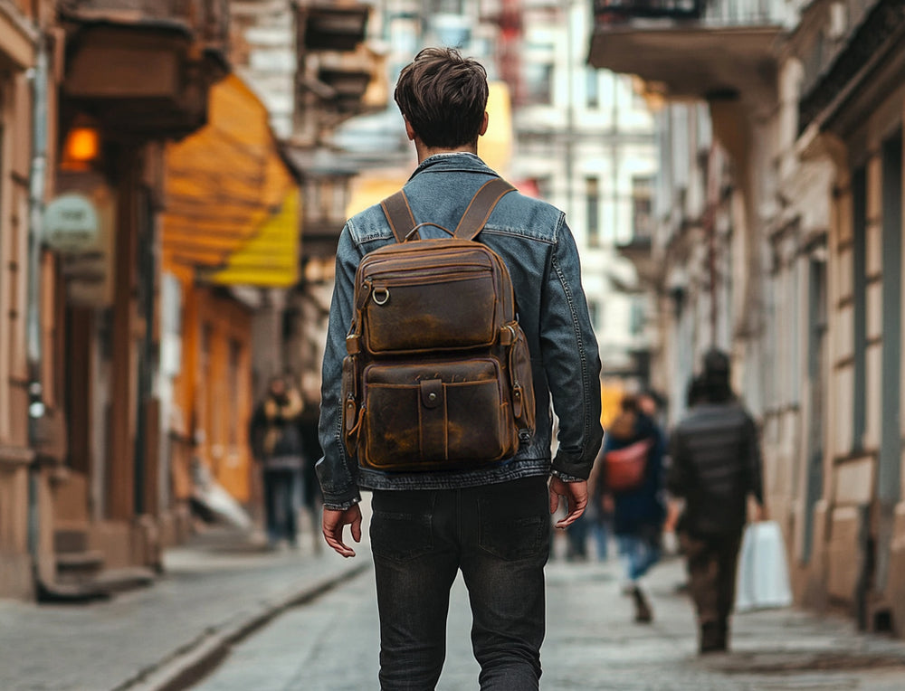 Brown Leather Backpack | Skocjan