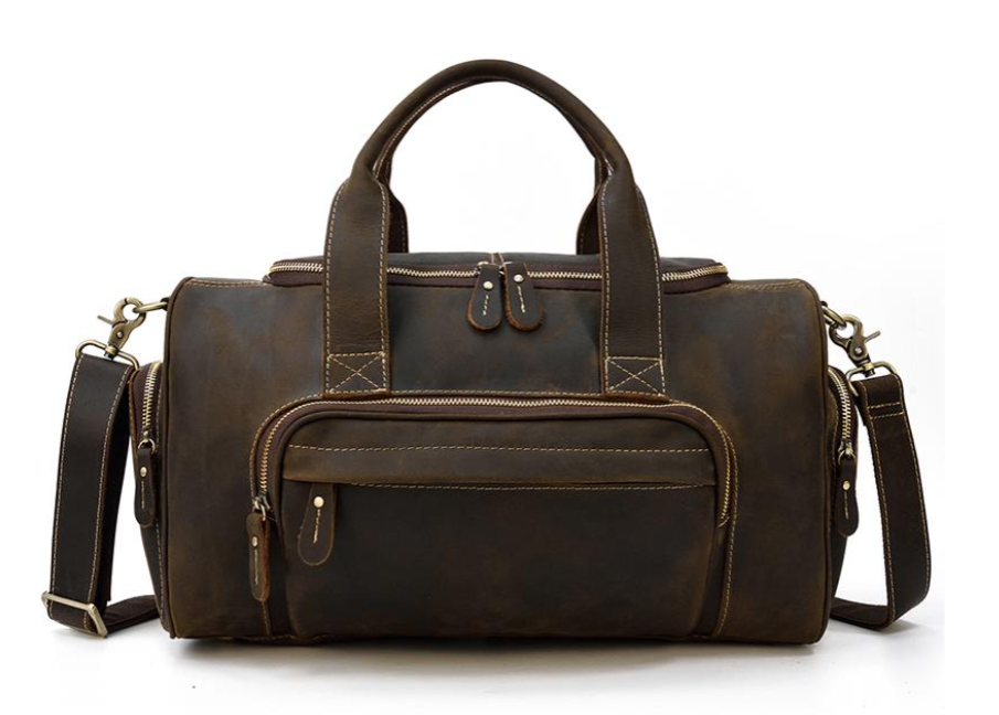 Men's leather holdall bag Cinque Terre perfect for travel, featuring robust handles and adjustable strap.