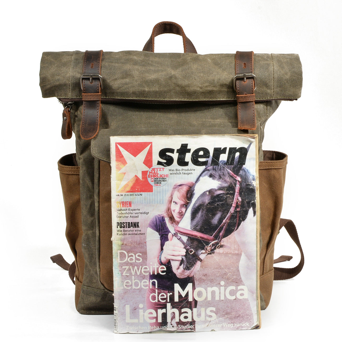 Waxed Canvas Roll Top Backpack  | Mont Blanc