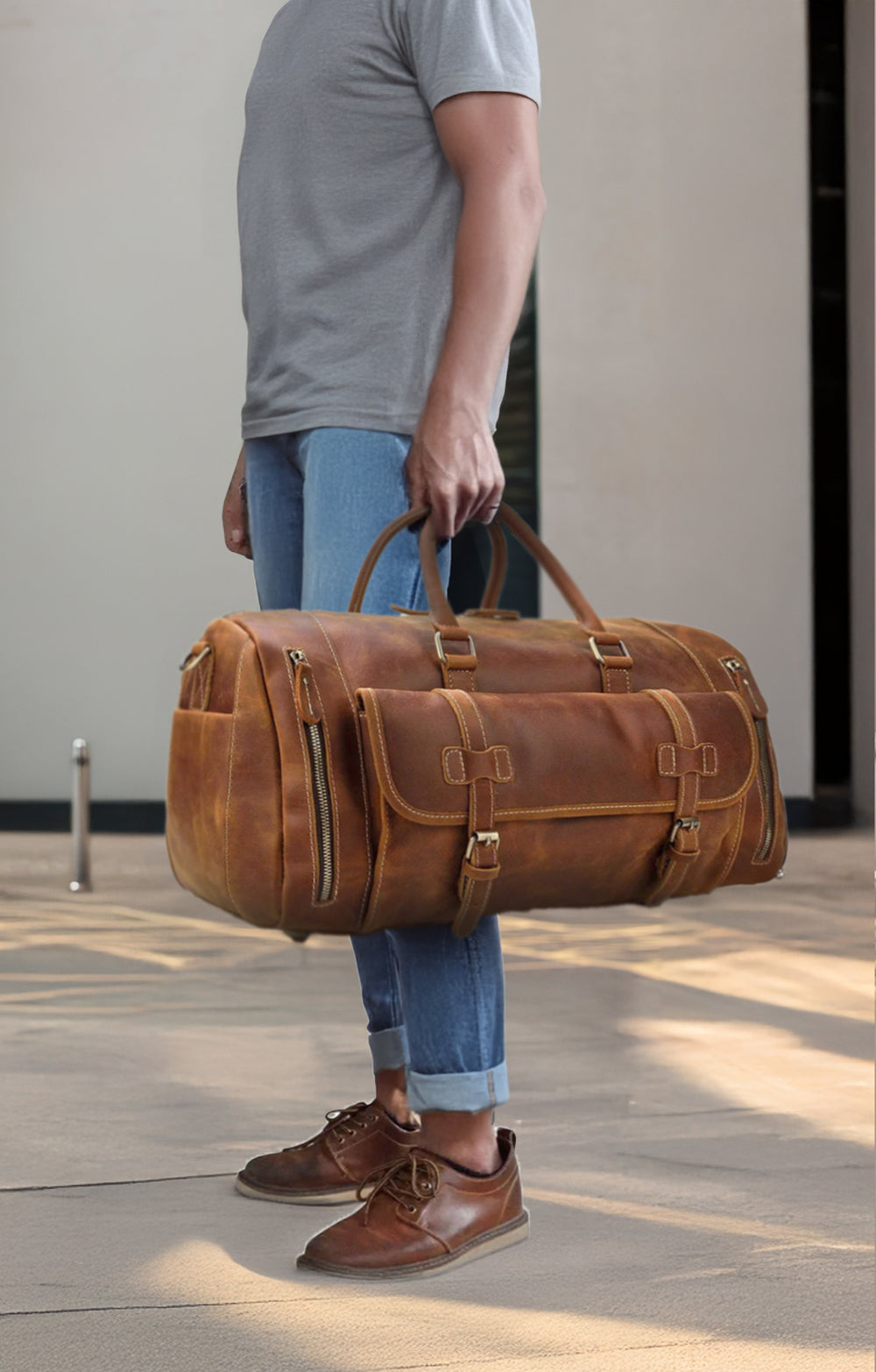 Men's Leather Weekend Bag | chichen itza