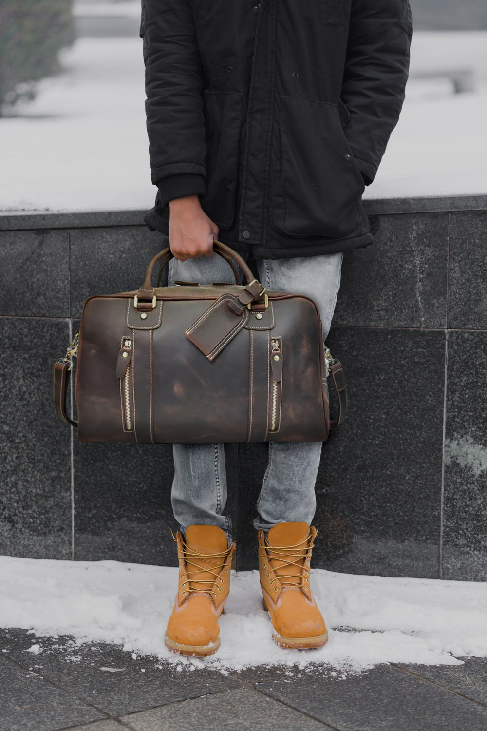 Leather Overnight Bag | Gobi Desert