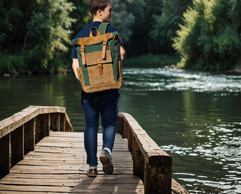 Mens Canvas Backpack | Mount St. Helens