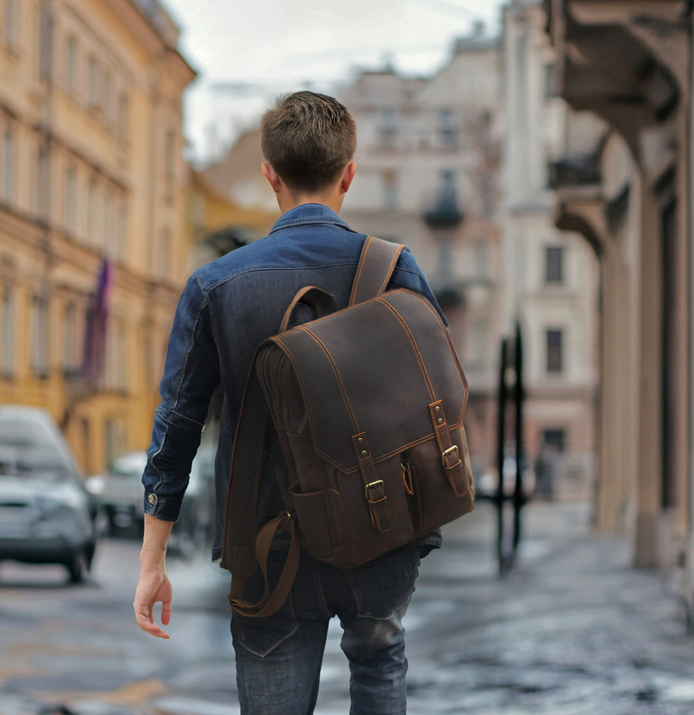 Brown Leather Rucksack | Carlsbad Caverns