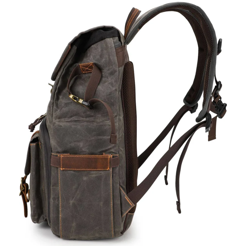 Canvas Camera Backpack by Kruger, featuring durable design and multiple pockets for photographers on the go.