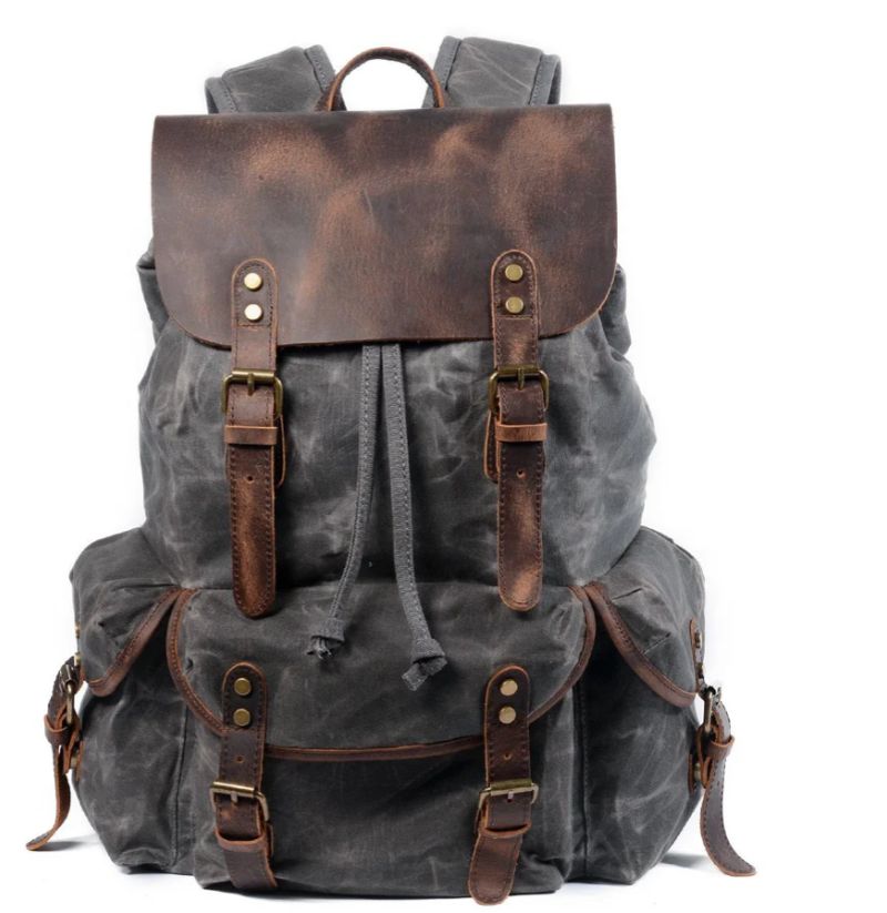 Canvas Leather Backpack  | Amazon