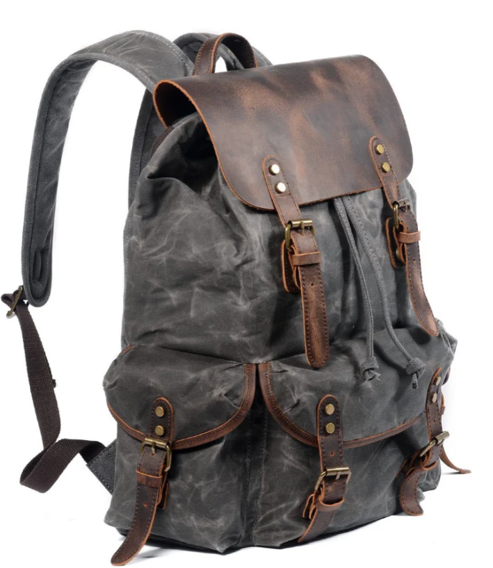 Canvas Leather Backpack  | Amazon