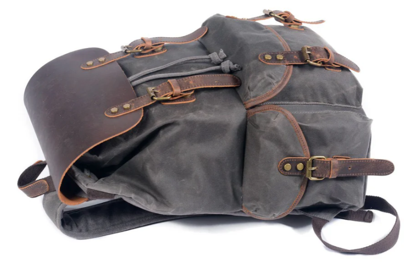 Canvas Leather Backpack  | Amazon
