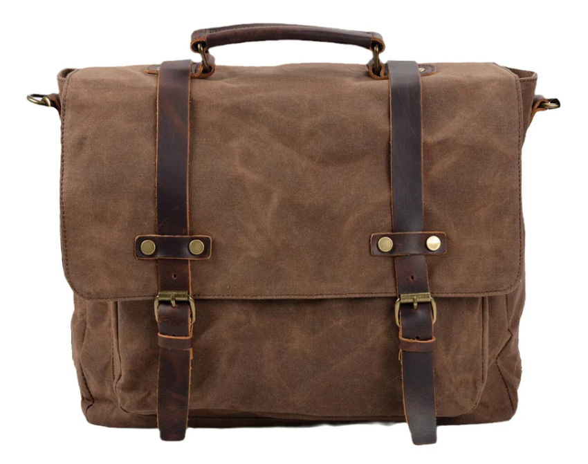 Canvas and Leather Messenger Bag | Rhine
