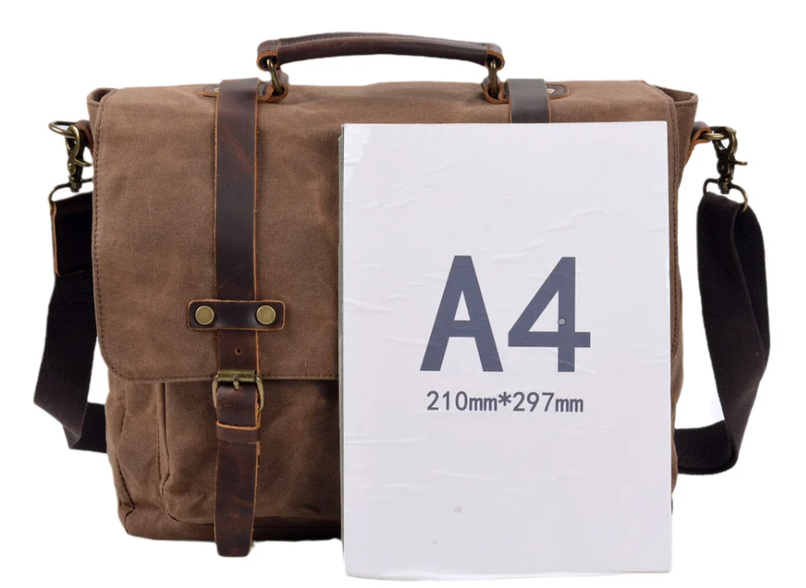 Canvas and Leather Messenger Bag | Rhine