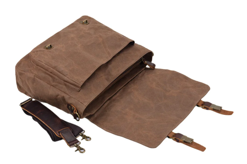 Canvas and Leather Messenger Bag | Rhine