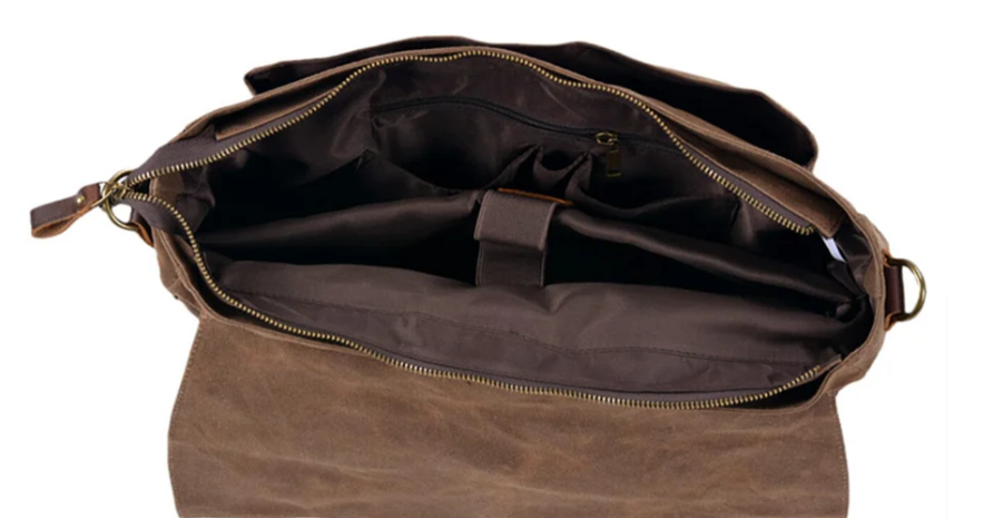 Canvas and Leather Messenger Bag | Rhine