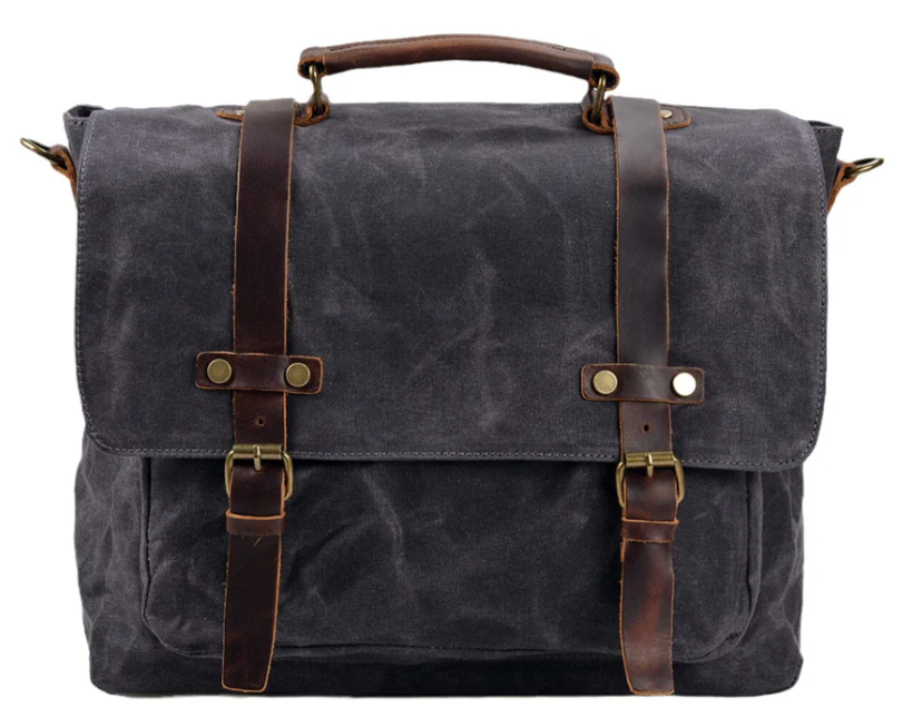 Canvas and Leather Messenger Bag | Rhine