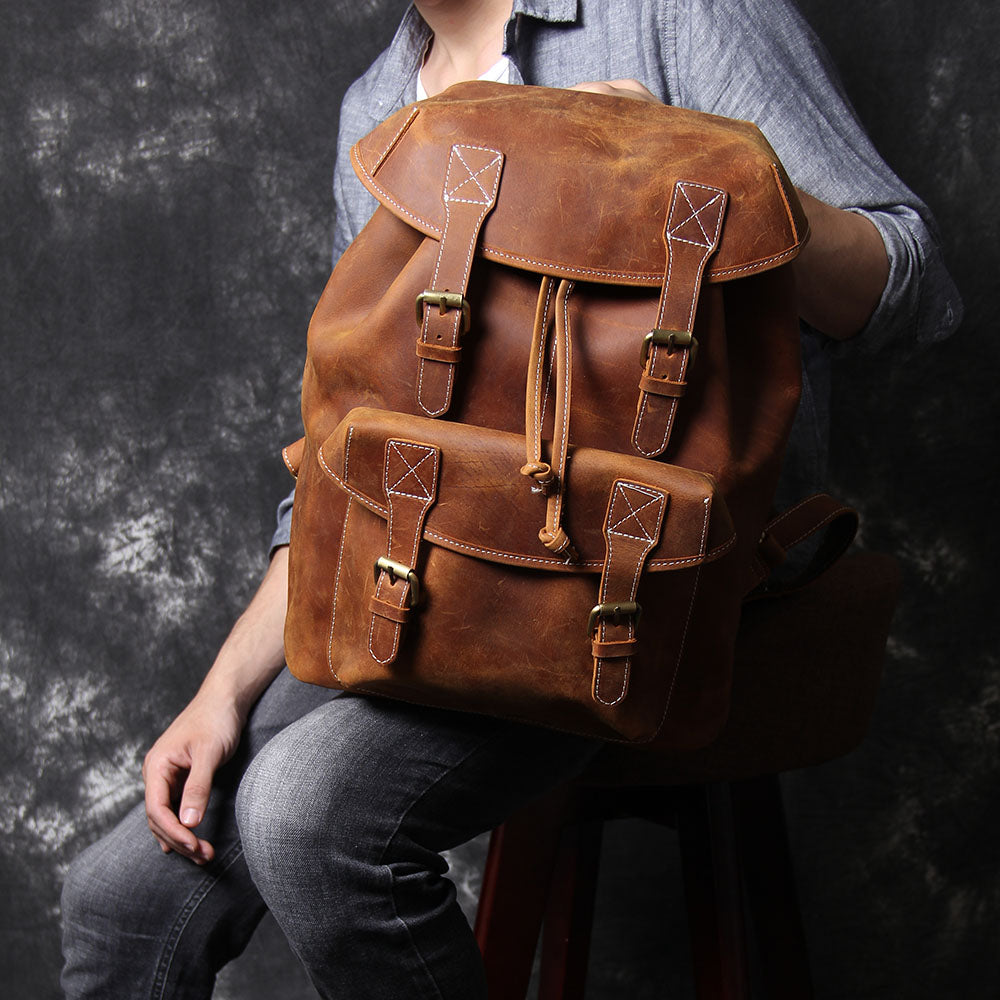 Leather Knapsack | Red Sea