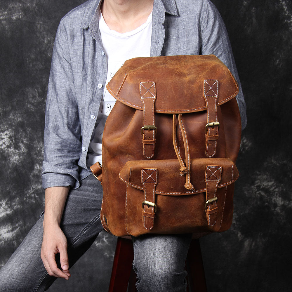 Leather Knapsack | Red Sea