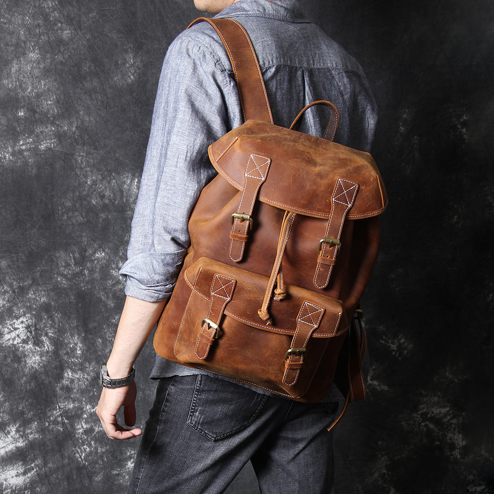 Leather Knapsack | Red Sea