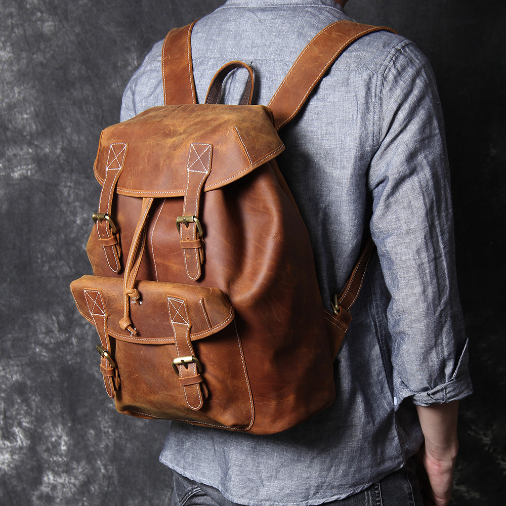 Leather Knapsack | Red Sea