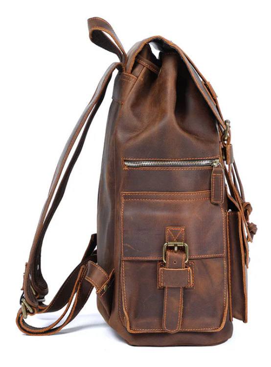 Leather Backpack Brown | Waitomo