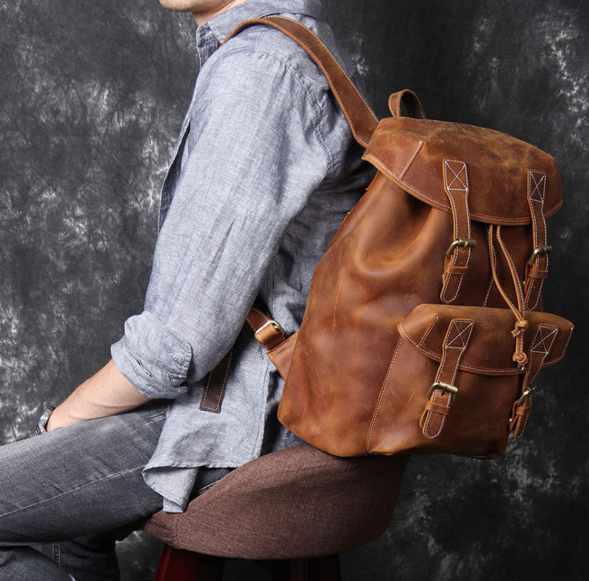 Leather Knapsack | Red Sea