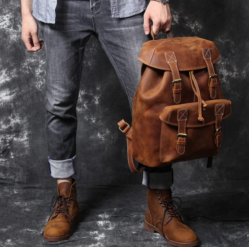 Leather Knapsack | Red Sea
