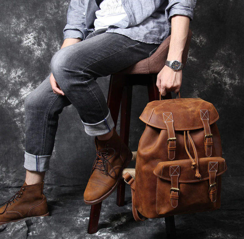 Leather Knapsack | Red Sea