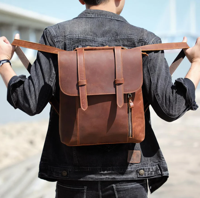 Small Leather Rucksack  | Atlantic Ocean