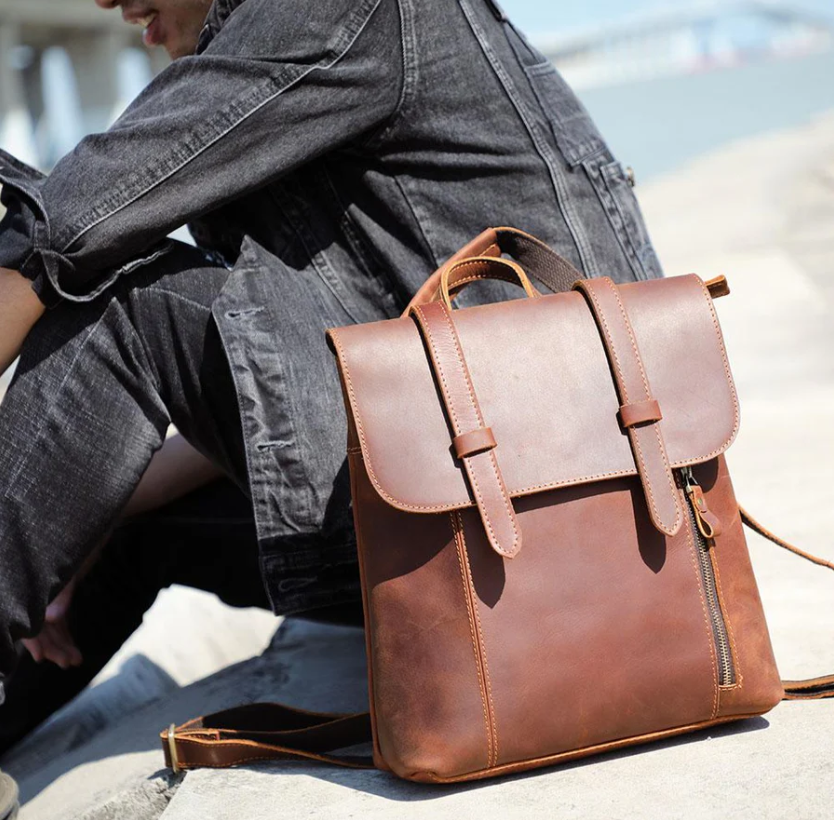 Small Leather Rucksack  | Atlantic Ocean