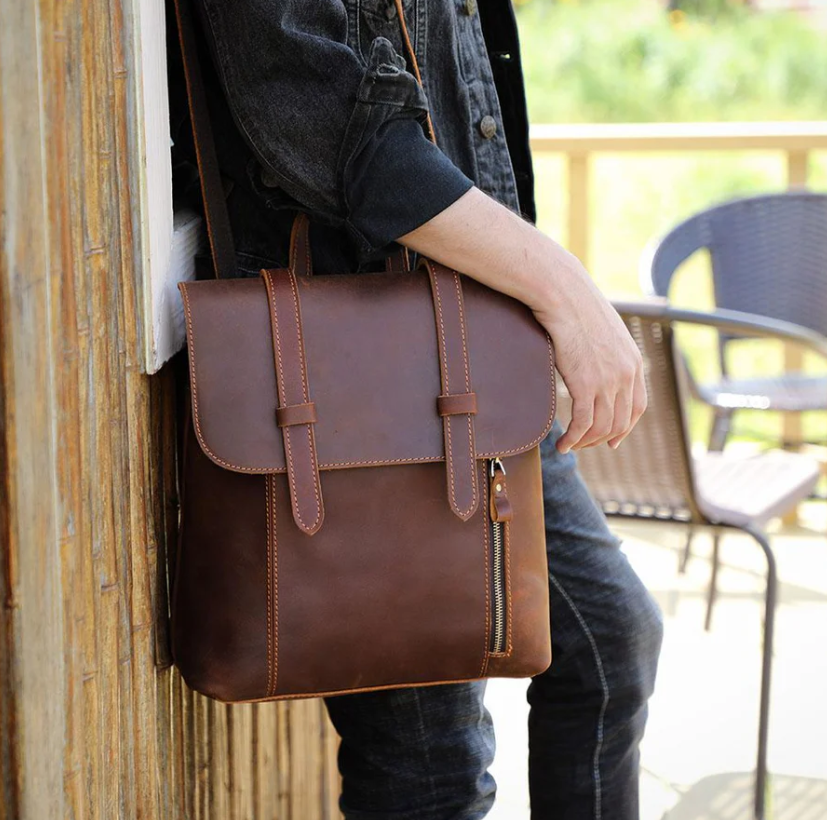 Small Leather Rucksack  | Atlantic Ocean