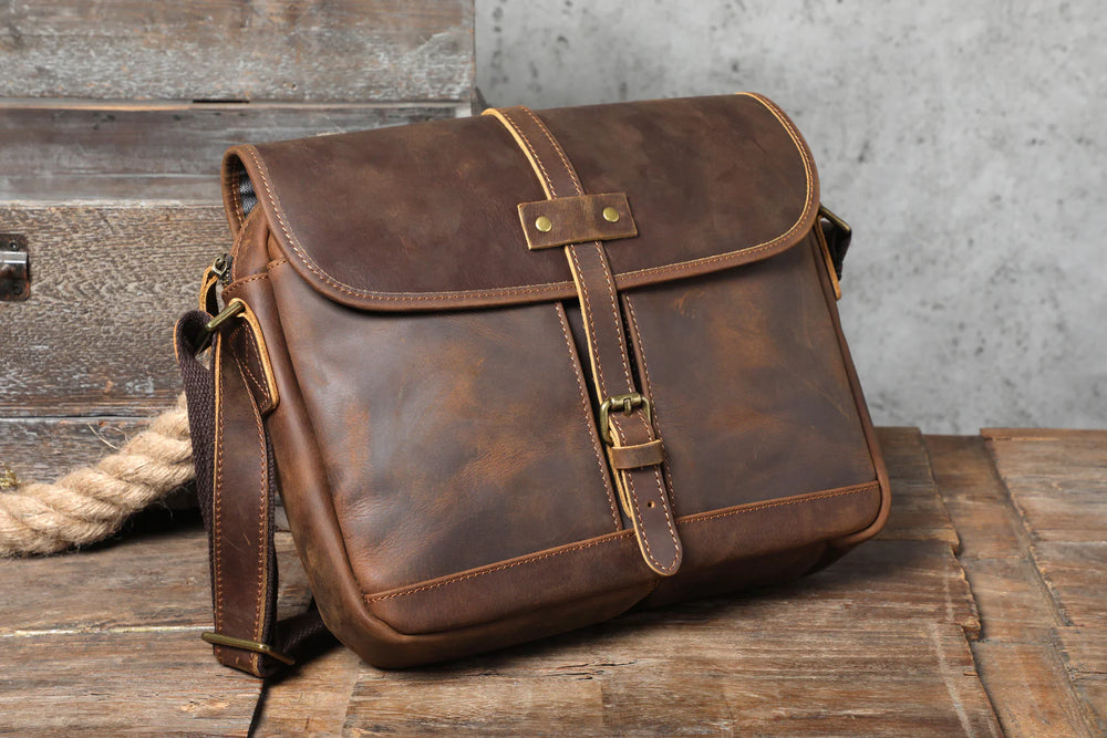 Vintage Leather Messenger Bag | Petra
