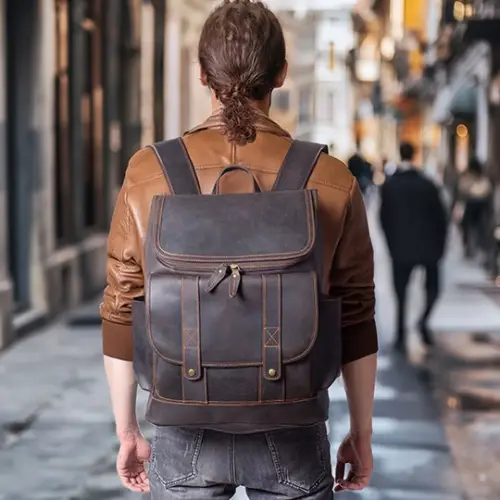 Leather Work Backpack | Pacific Ocean