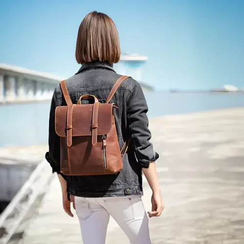 Small Leather Rucksack | Atlantic Ocean