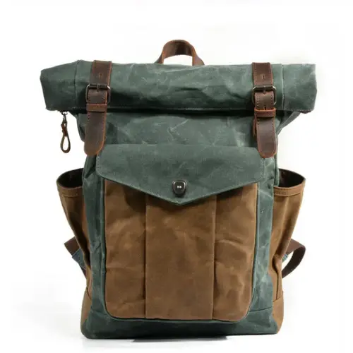 Waxed Canvas Roll Top Backpack | Mont Blanc