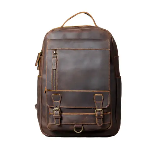 Tan Leather Backpack | Caribbean Sea