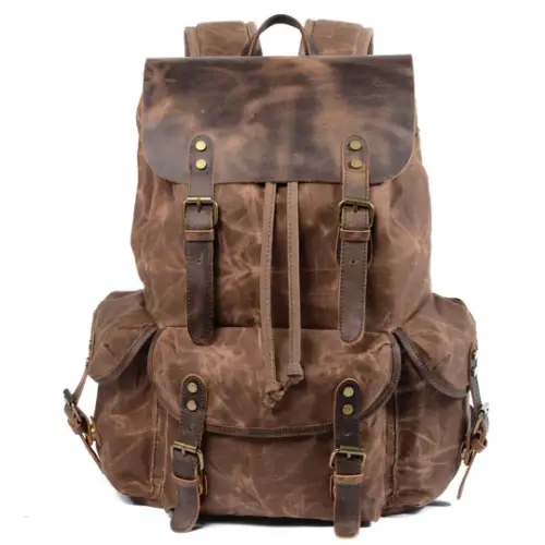 Canvas Leather Backpack | Amazon