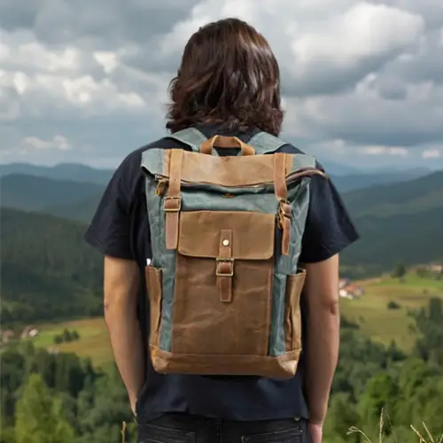 Mens Canvas Backpack | Mount St. Helens