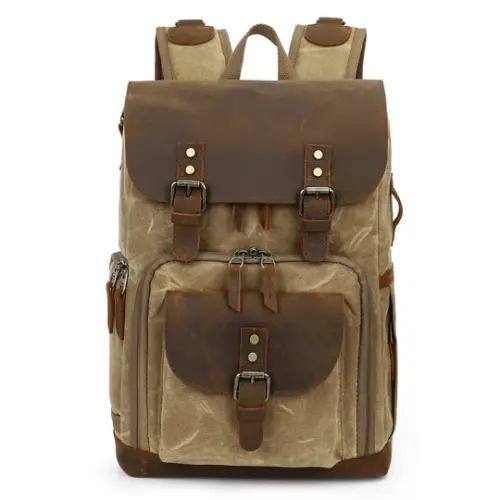 Vintage Leather Camera Backpack | Mount Cook